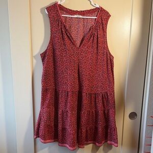 Max Studio Red and Black Floral Mini Dress